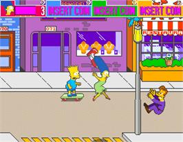 In game image of The Simpsons on the Arcade.