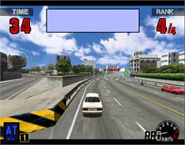 In game image of Thrill Drive on the Arcade.