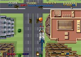 In game image of Thunder Blade on the Arcade.