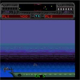 In game image of Thunder Strike on the Arcade.