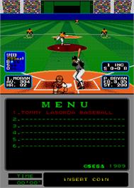 In game image of Tommy Lasorda Baseball on the Arcade.