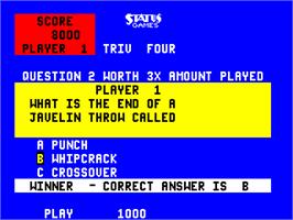 In game image of Triv Four on the Arcade.