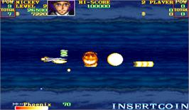 In game image of U.N. Squadron on the Arcade.