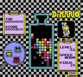 In game image of Vs. Dr. Mario on the Arcade.