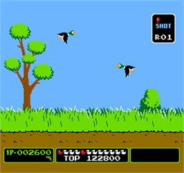In game image of Vs. Duck Hunt on the Arcade.