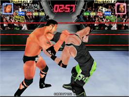 In game image of WWF Royal Rumble on the Arcade.