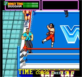 In game image of WWF Superstars on the Arcade.