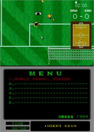 In game image of World Championship Soccer on the Arcade.