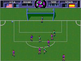 In game image of World Soccer Finals on the Arcade.