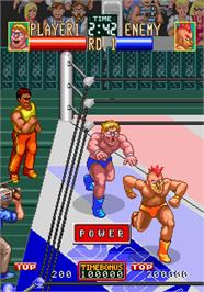 In game image of Wrestle War on the Arcade.