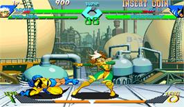 In game image of X-Men Vs. Street Fighter on the Arcade.