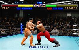 In game image of Zen Nippon Pro-Wrestling Featuring Virtua on the Arcade.
