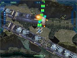 In game image of Zero Gunner 2 on the Arcade.