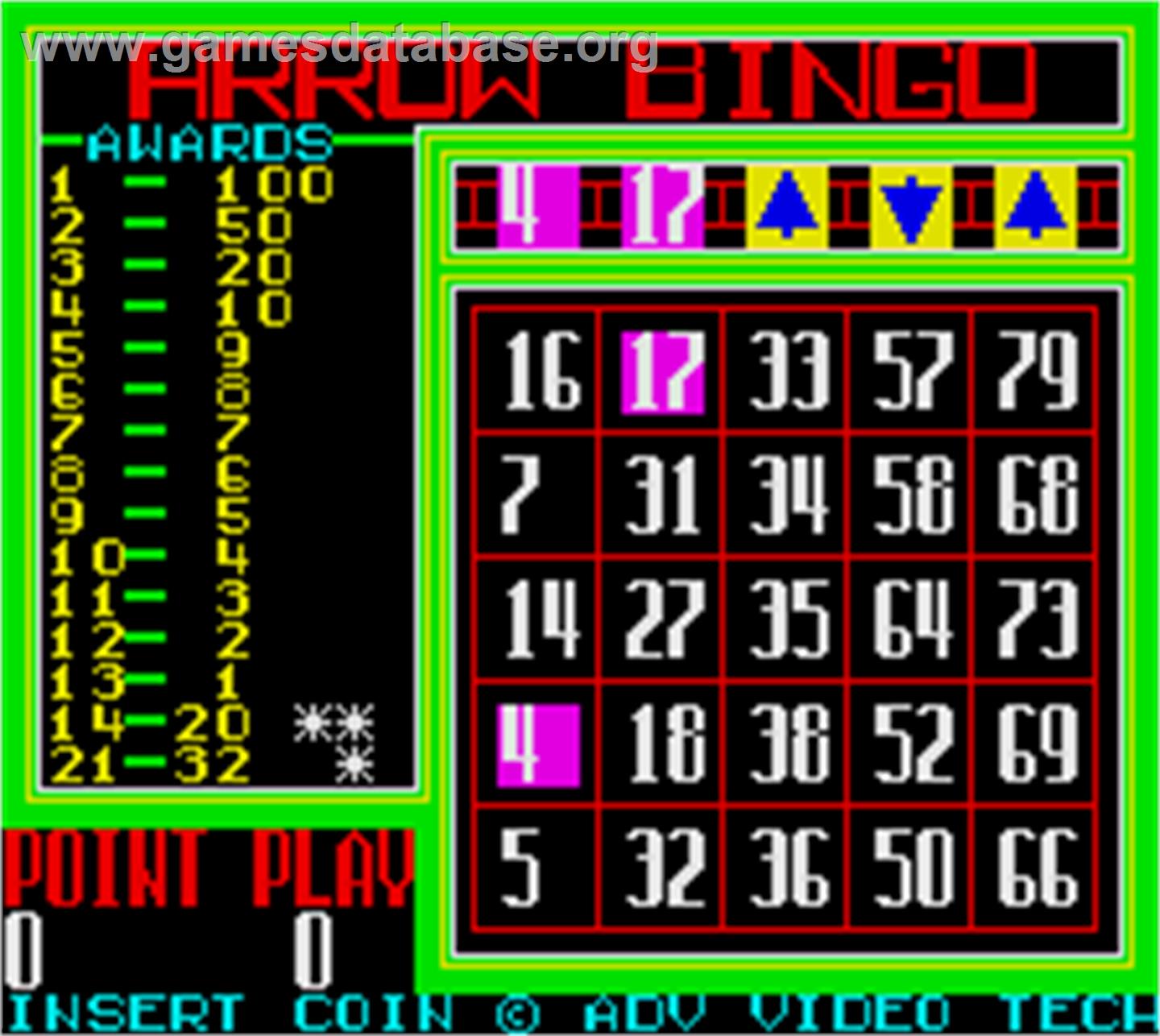 Arrow Bingo - Arcade - Artwork - In Game