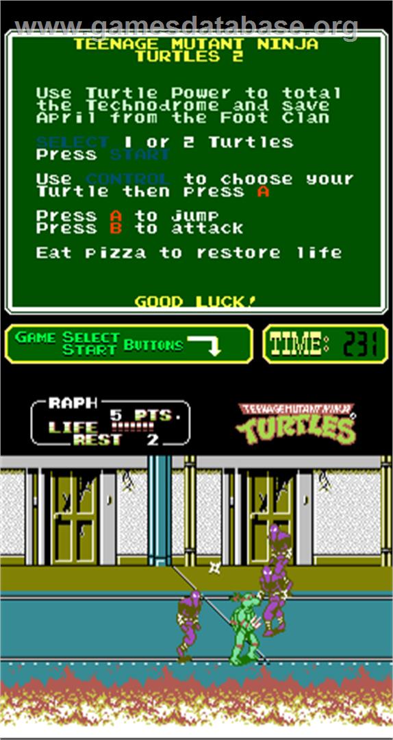 Teenage Mutant Ninja Turtles II: The Arcade Game - Arcade - Artwork - In Game