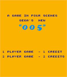 Title screen of 005 on the Arcade.