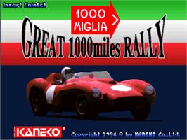 Title screen of 1000 Miglia: Great 1000 Miles Rally on the Arcade.