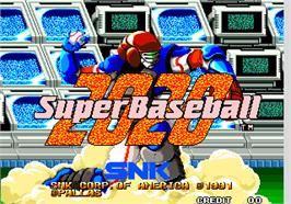 Title screen of 2020 Super Baseball on the Arcade.