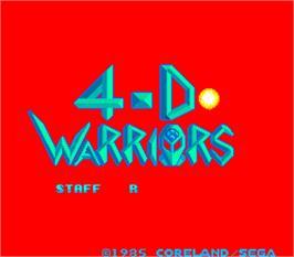 Title screen of 4-D Warriors on the Arcade.