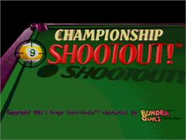 Title screen of 9-Ball Shootout Championship on the Arcade.
