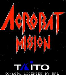 Title screen of Acrobat Mission on the Arcade.