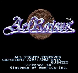 Title screen of Act Raiser on the Arcade.
