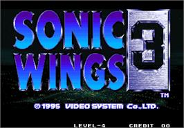 Title screen of Aero Fighters 3 / Sonic Wings 3 on the Arcade.