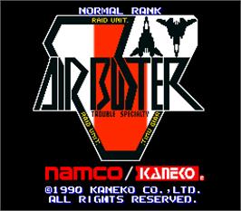 Title screen of Air Buster: Trouble Specialty Raid Unit on the Arcade.