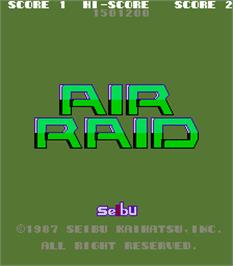 Title screen of Air Raid on the Arcade.