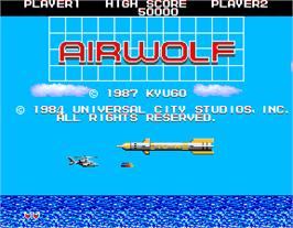 Title screen of Airwolf on the Arcade.