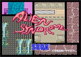 Title screen of Alien Syndrome on the Arcade.