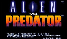 Title screen of Alien vs. Predator on the Arcade.