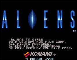 Title screen of Aliens on the Arcade.