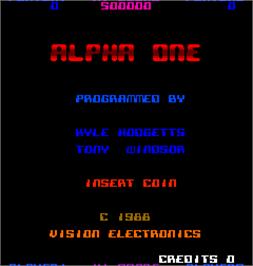 Title screen of Alpha One on the Arcade.