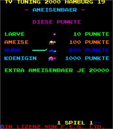 Title screen of Ameisenbaer on the Arcade.