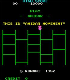 Title screen of Amidar on the Arcade.