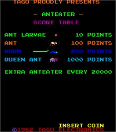 Title screen of Anteater on the Arcade.