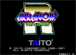 Title screen of Arkanoid Returns on the Arcade.