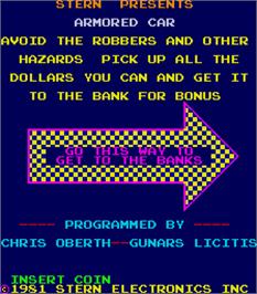 Title screen of Armored Car on the Arcade.