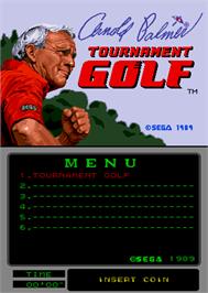 Title screen of Arnold Palmer Tournament Golf on the Arcade.