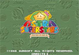Title screen of Astra SuperStars on the Arcade.