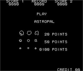 Title screen of Astropal on the Arcade.