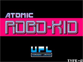 Title screen of Atomic Robo-kid on the Arcade.
