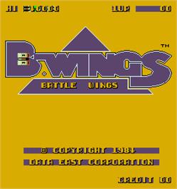 Title screen of B-Wings on the Arcade.