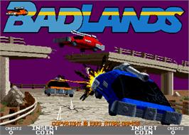 Title screen of Bad Lands on the Arcade.