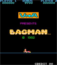 Title screen of Bagman on the Arcade.