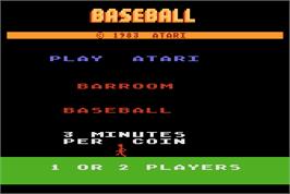 Title screen of Barroom Baseball on the Arcade.