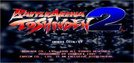 Title screen of Battle Arena Toshinden 2 on the Arcade.