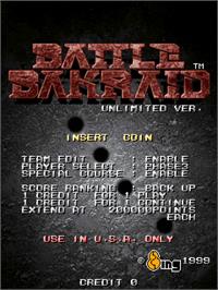 Title screen of Battle Bakraid - Unlimited Version on the Arcade.
