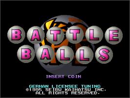 Title screen of Battle Balls on the Arcade.